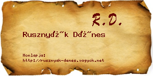 Rusznyák Dénes névjegykártya